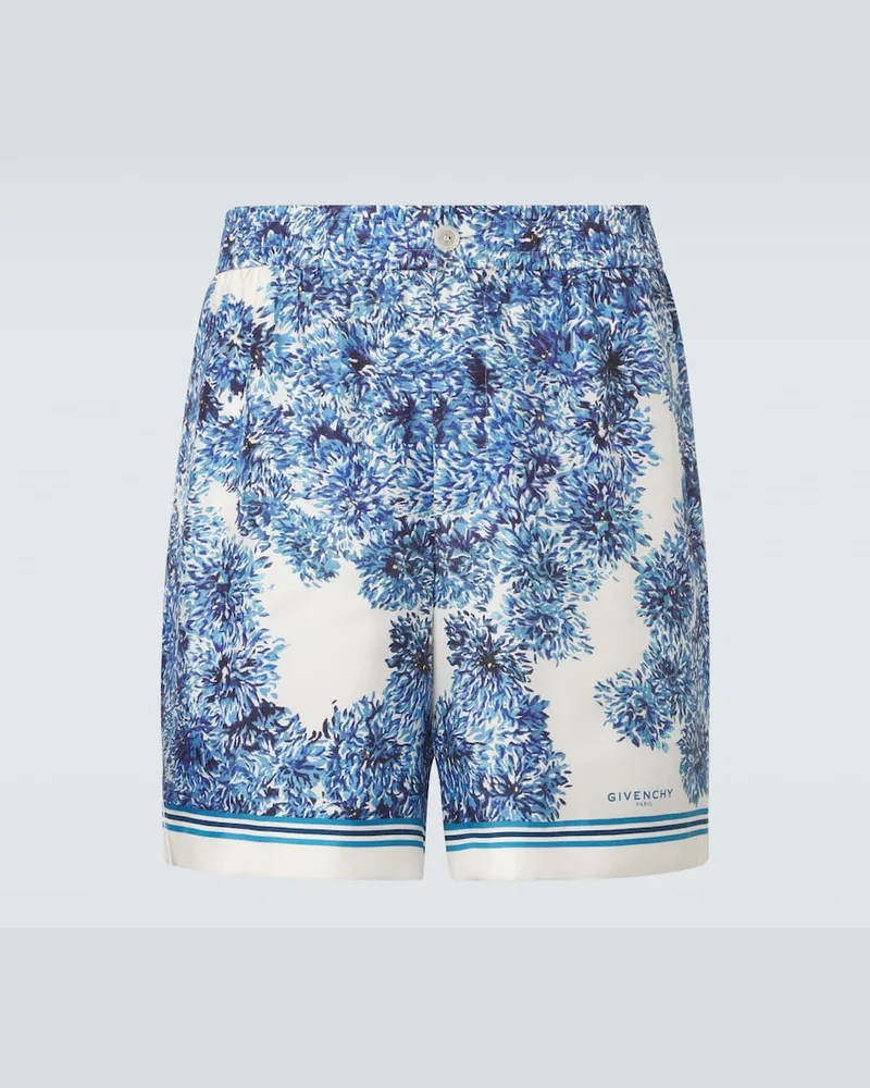 Givenchy Shorts Couture Seam aus Seiden-Twill Blau