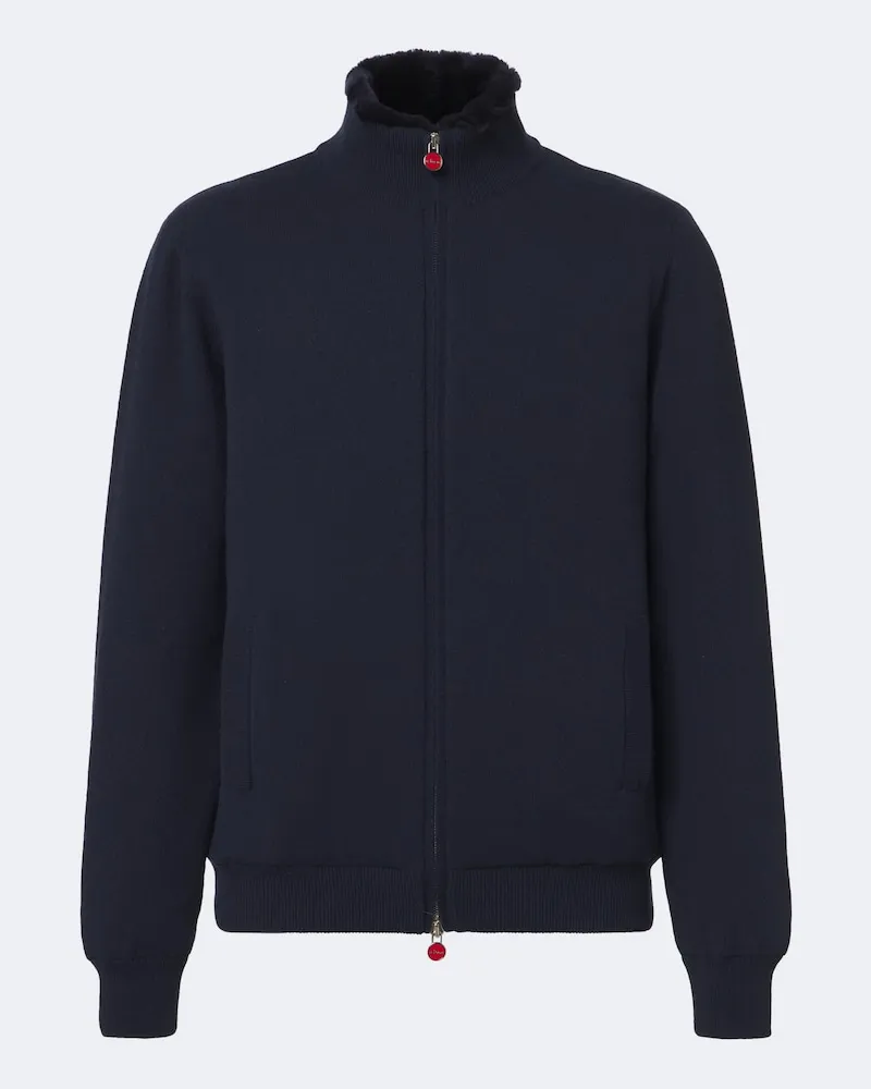 Kiton Pullover mit Reißverschluss aus Kaschmir Blau