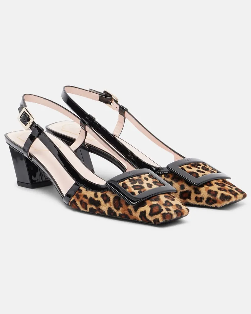 Roger Vivier Slingback-Pumps Belle Vivier 45 aus Kalbshaar Braun