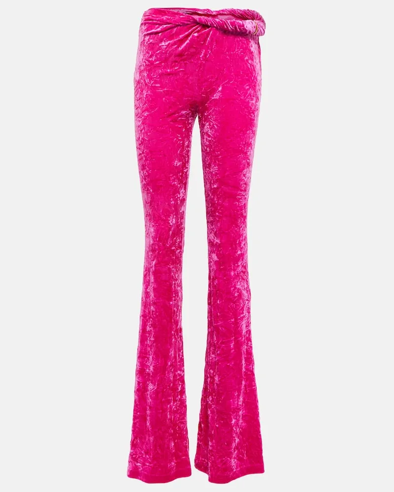 Versace Schlaghose aus Samt Rosa