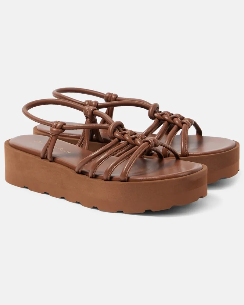 Gianvito Rossi Plateausandalen Hebe aus Leder Braun