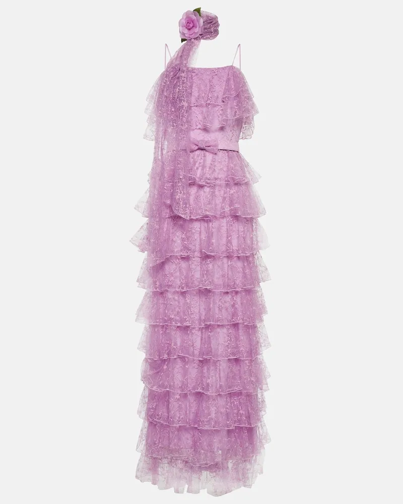 Rodarte Maxikleid aus Tüll Violett