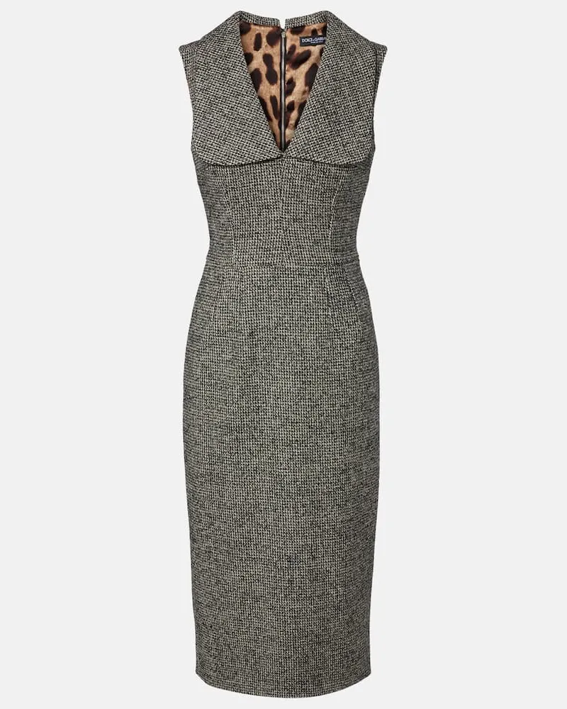 Dolce & Gabbana Midikleid aus einem Wollgemisch Grau