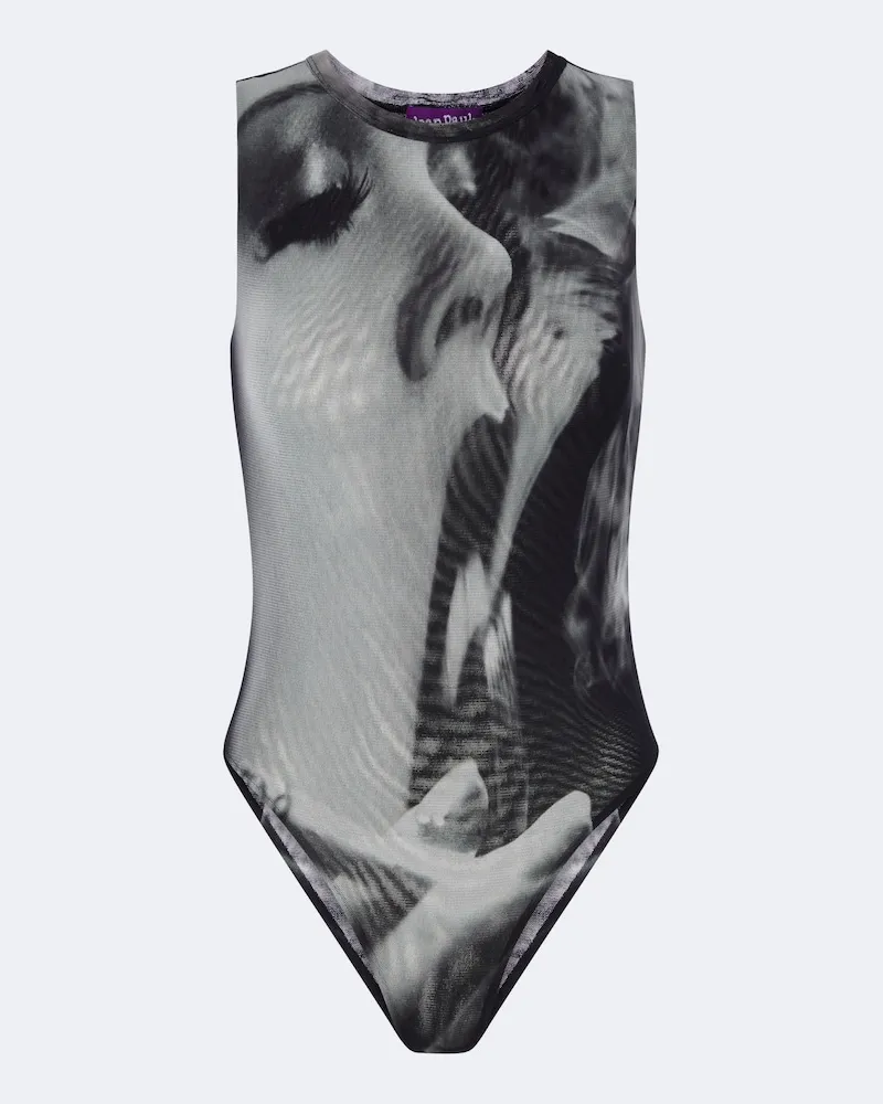 Jean Paul Gaultier Bedruckter Bodysuit Schwarz
