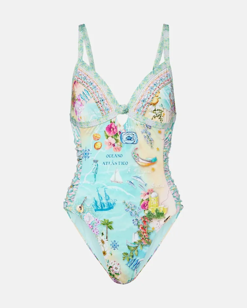 Camilla Bedruckter Badeanzug Blau