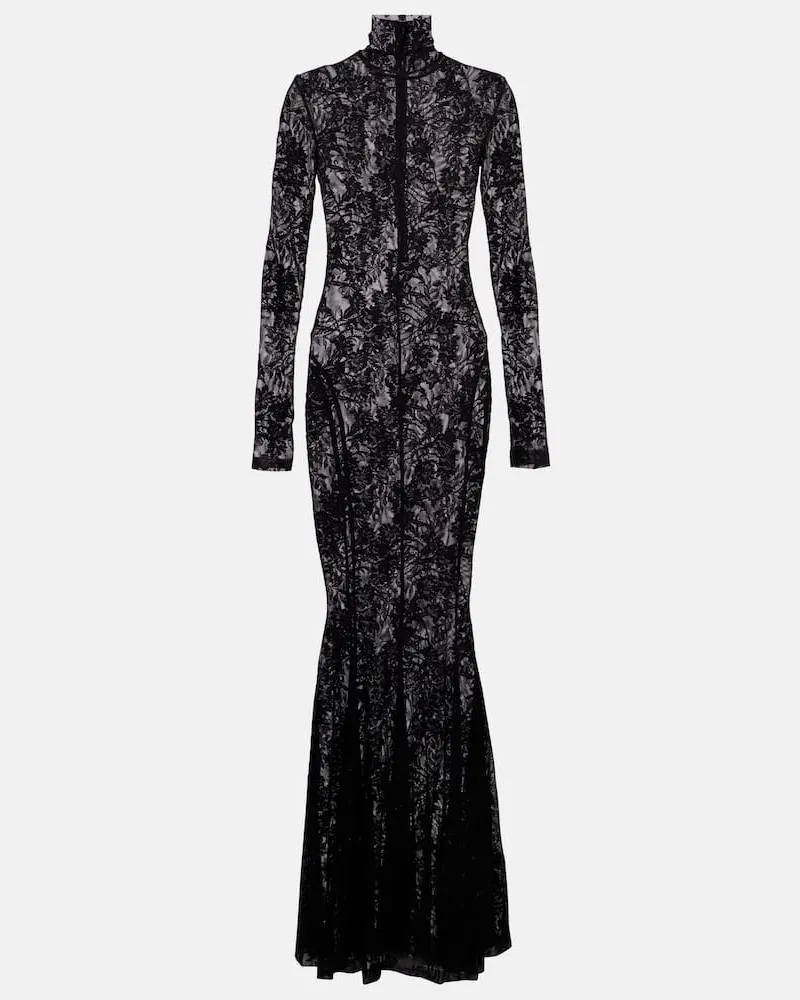 Norma Kamali Robe aus Spitze Schwarz
