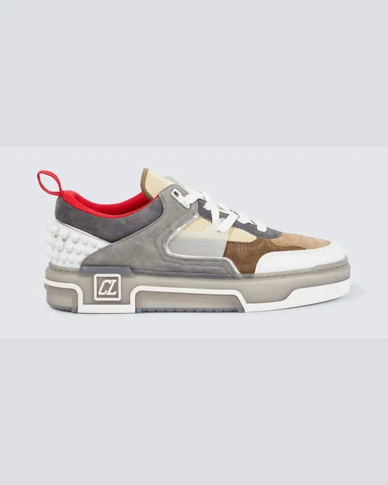 Christian Louboutin Sneakers Astroloubi aus Leder und Veloursleder Weiß