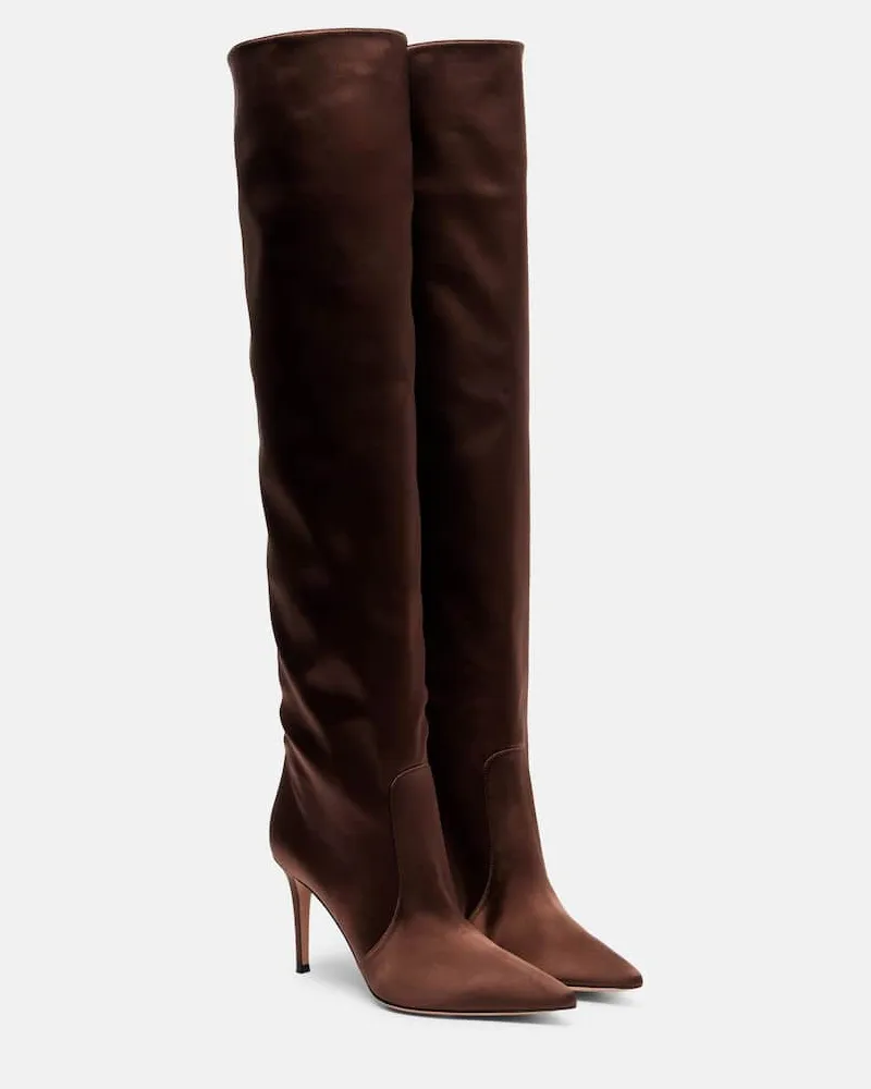 Gianvito Rossi Overknee-Stiefel Hansen 85 aus Satin Braun