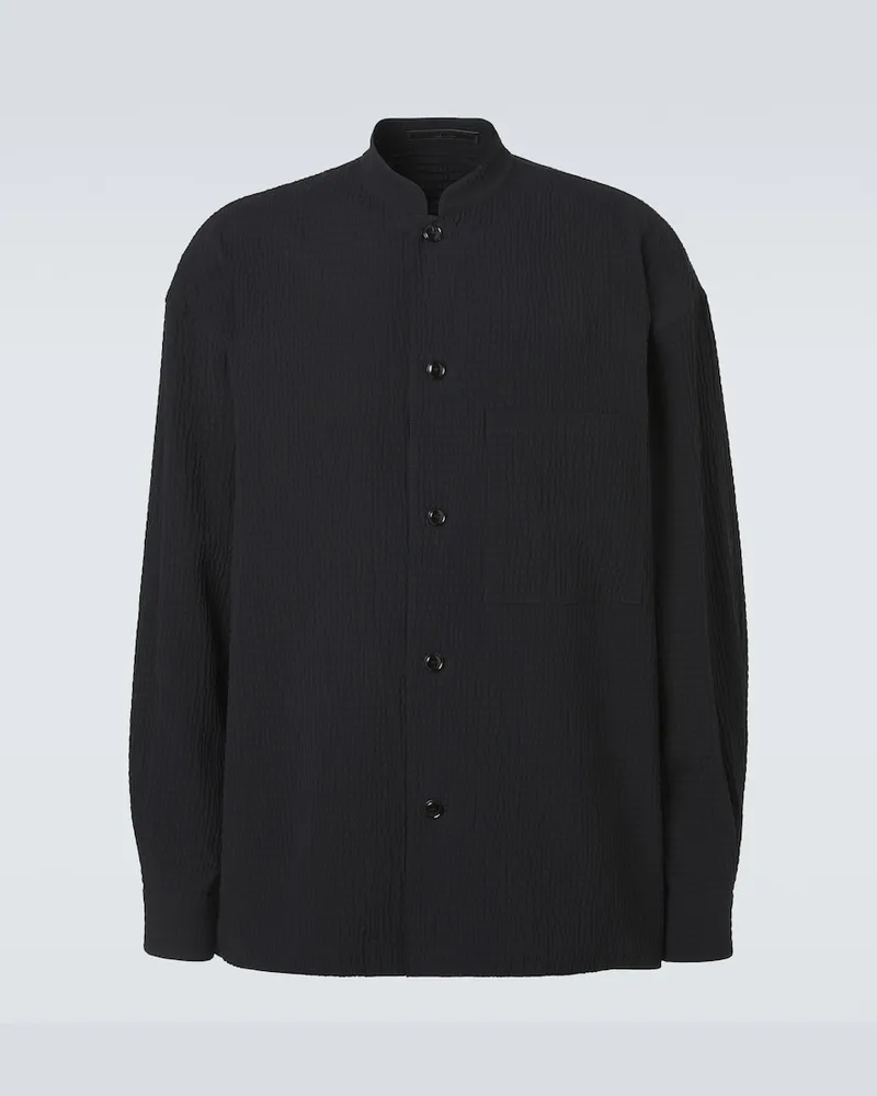 Giorgio Armani Jacke aus Seersucker Schwarz