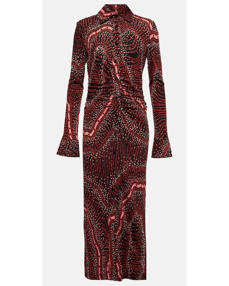 Altuzarra Bedrucktes Hemdblusenkleid Claudia Rot