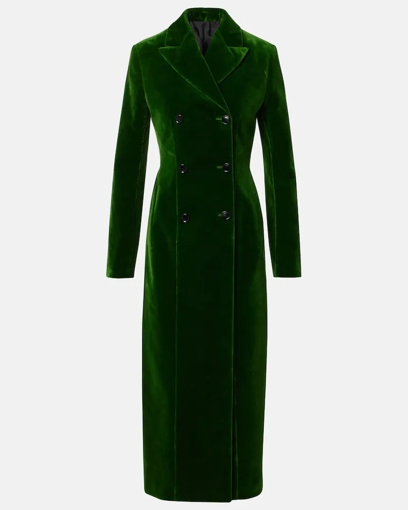 Alaïa Alaïa Mantel aus Baumwollsamt Grün