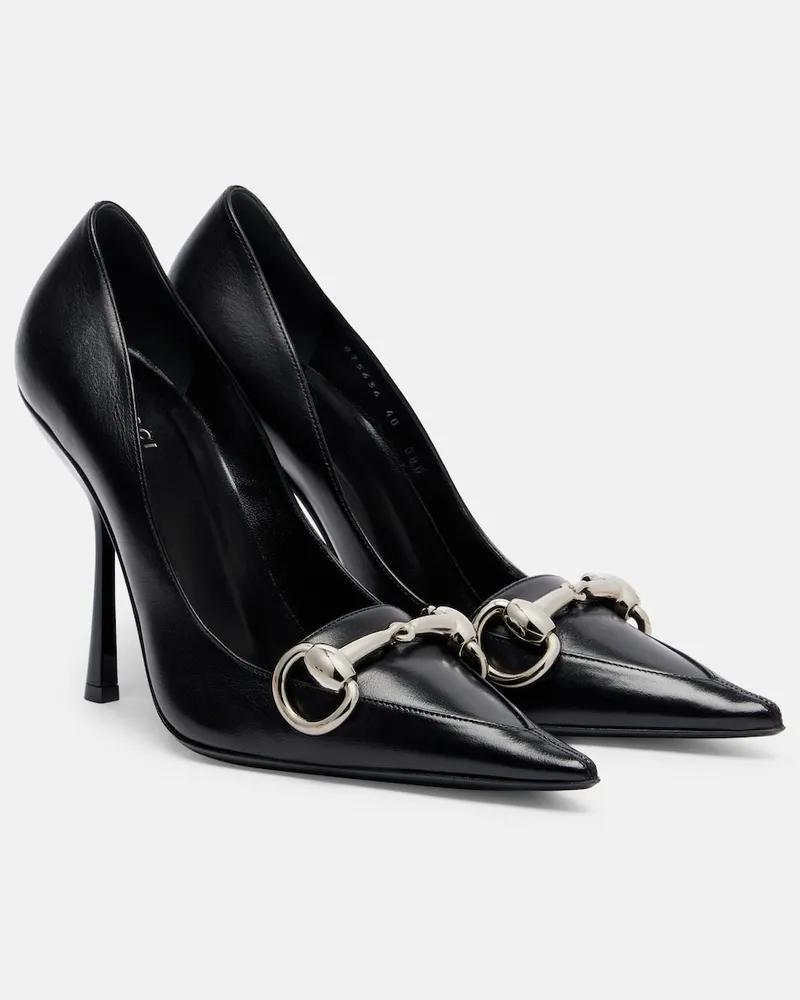 Gucci Pumps Avenue Horsebit aus Leder Schwarz