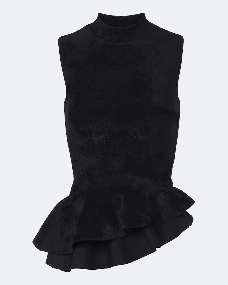 Roland Mouret Top Peplum paneled Schwarz