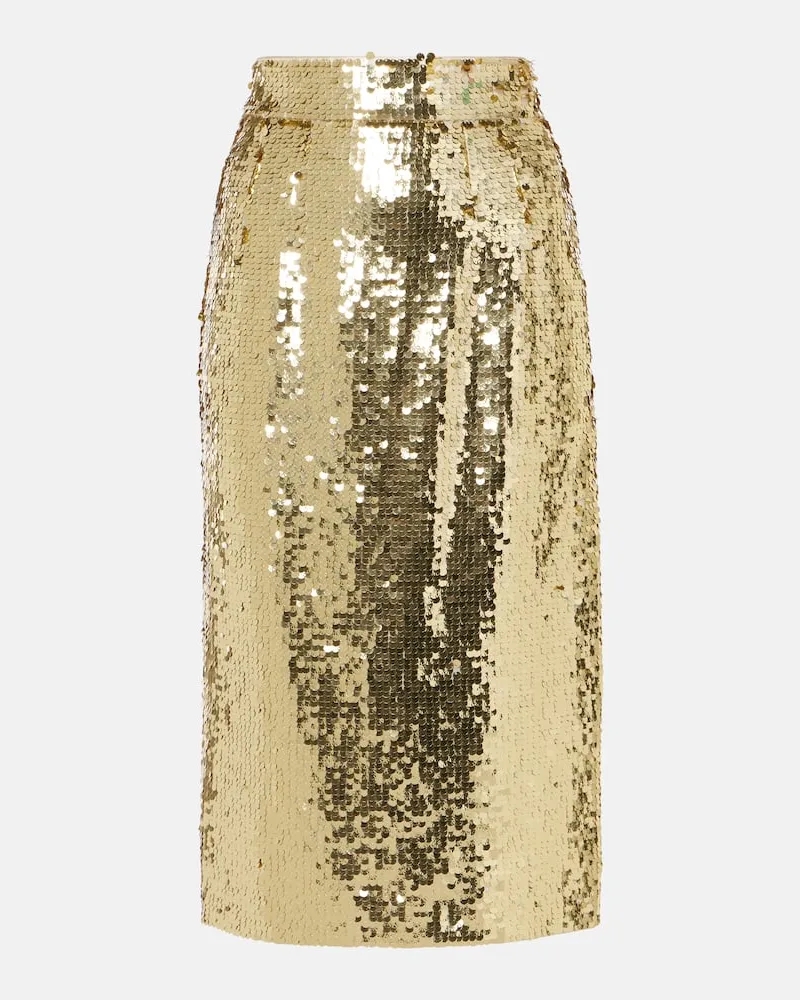 Dolce & Gabbana Midirock mit Pailletten Gold