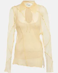 Victoria Beckham Bluse aus Crepe de Chine Beige