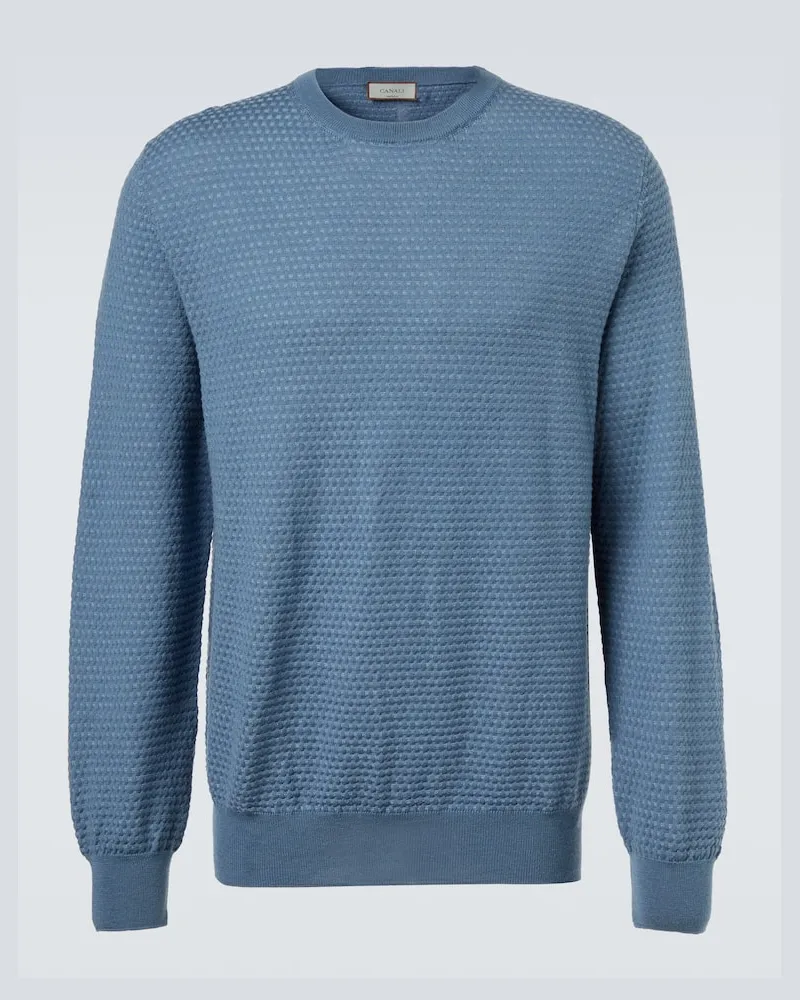 Canali Pullover aus Wolle Blau