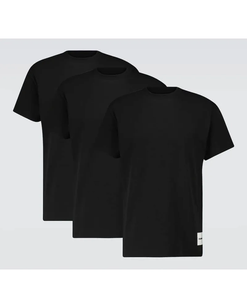 Jil Sander Set aus drei T-Shirts aus Baumwolle Schwarz