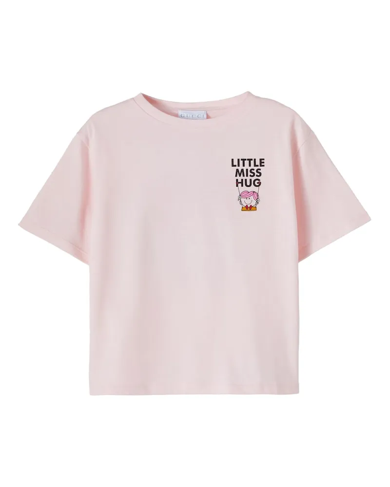 Gucci X Mr. Men Little Miss Bedrucktes T-Shirt aus Baumwolle Rosa
