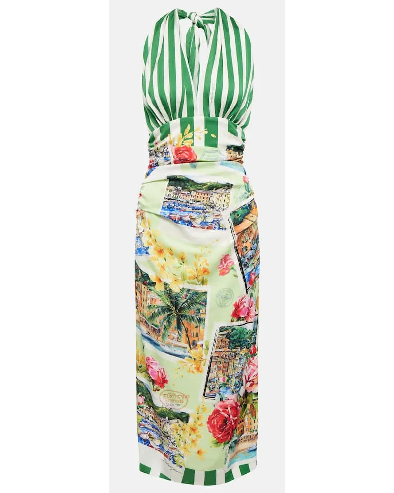 Dolce & Gabbana Midikleid Portofino aus einem Seidengemisch Multicolor