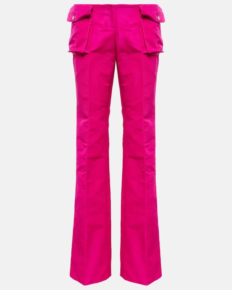 LaQuan Smith Low-Rise-Cargohose aus Satin Rosa