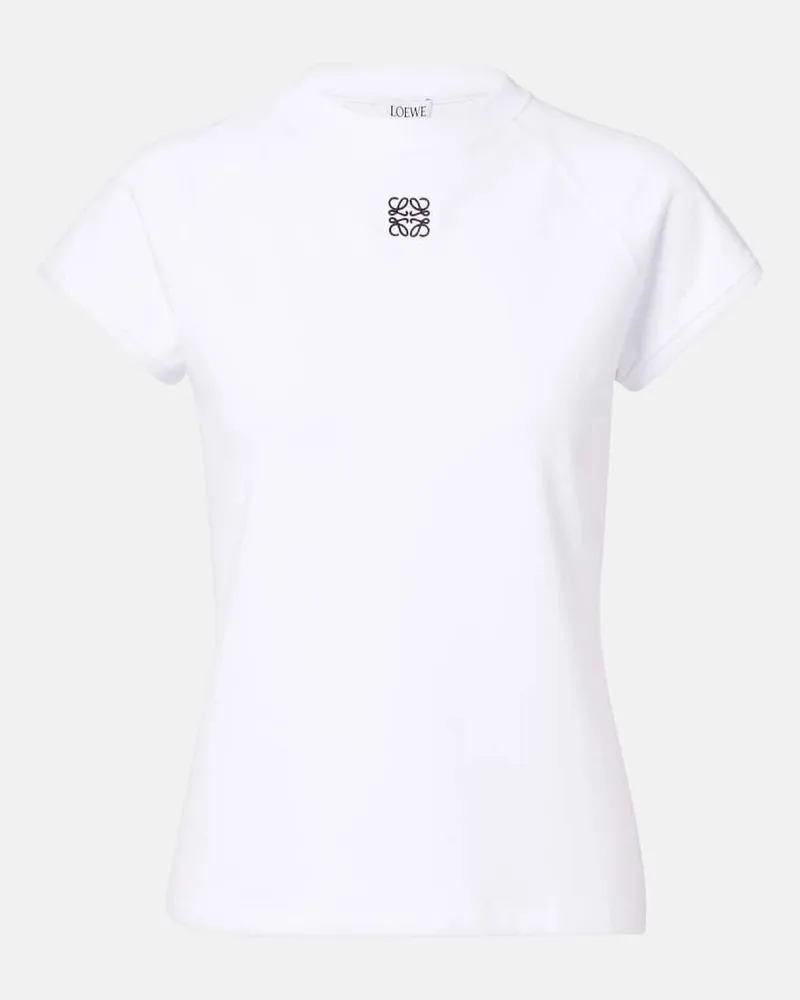 Loewe T-Shirt Anagram aus einem Baumwollgemisch Weiß