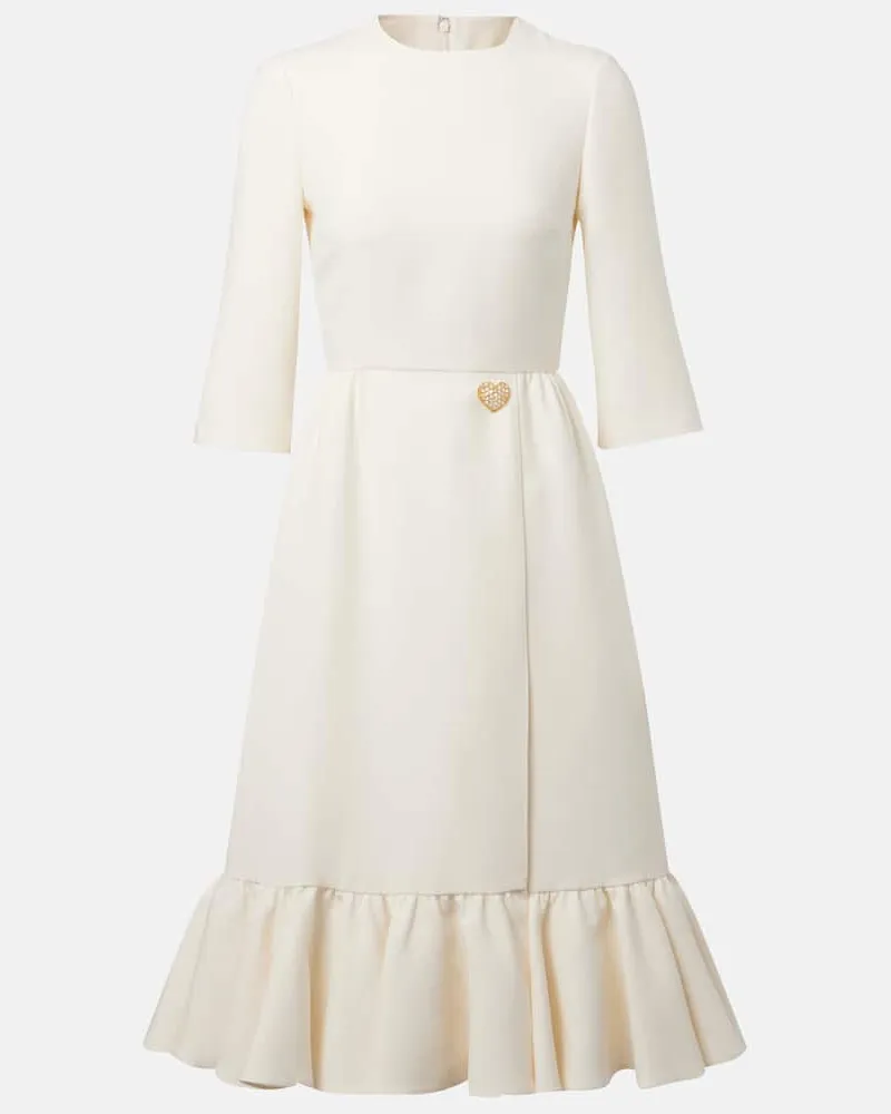Valentino Garavani Midikleid aus Crepe Couture Weiß