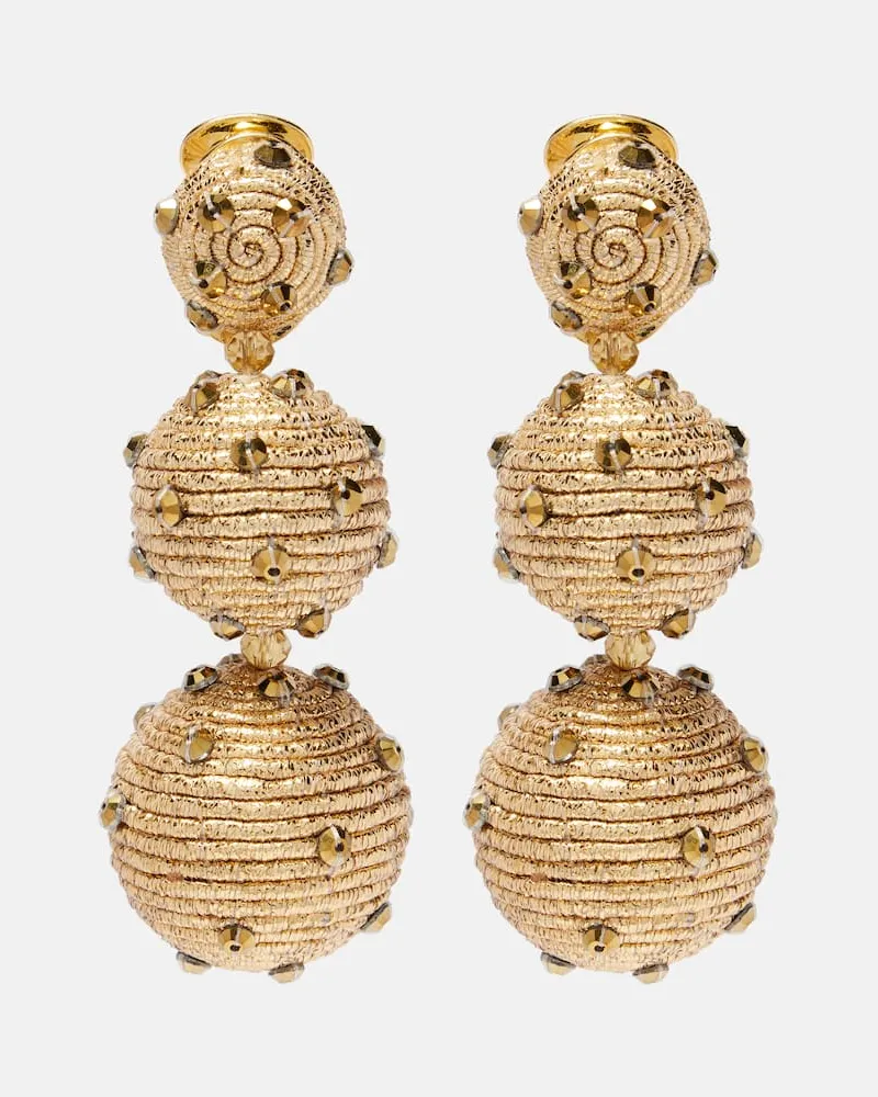 Oscar de la Renta Verzierte Clip-Ohrringe Gold