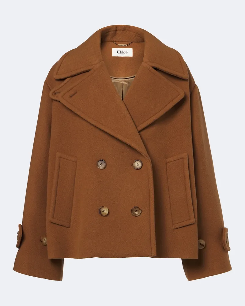 Chloé Chloé Cabanjacke aus einem Wollgemisch Braun