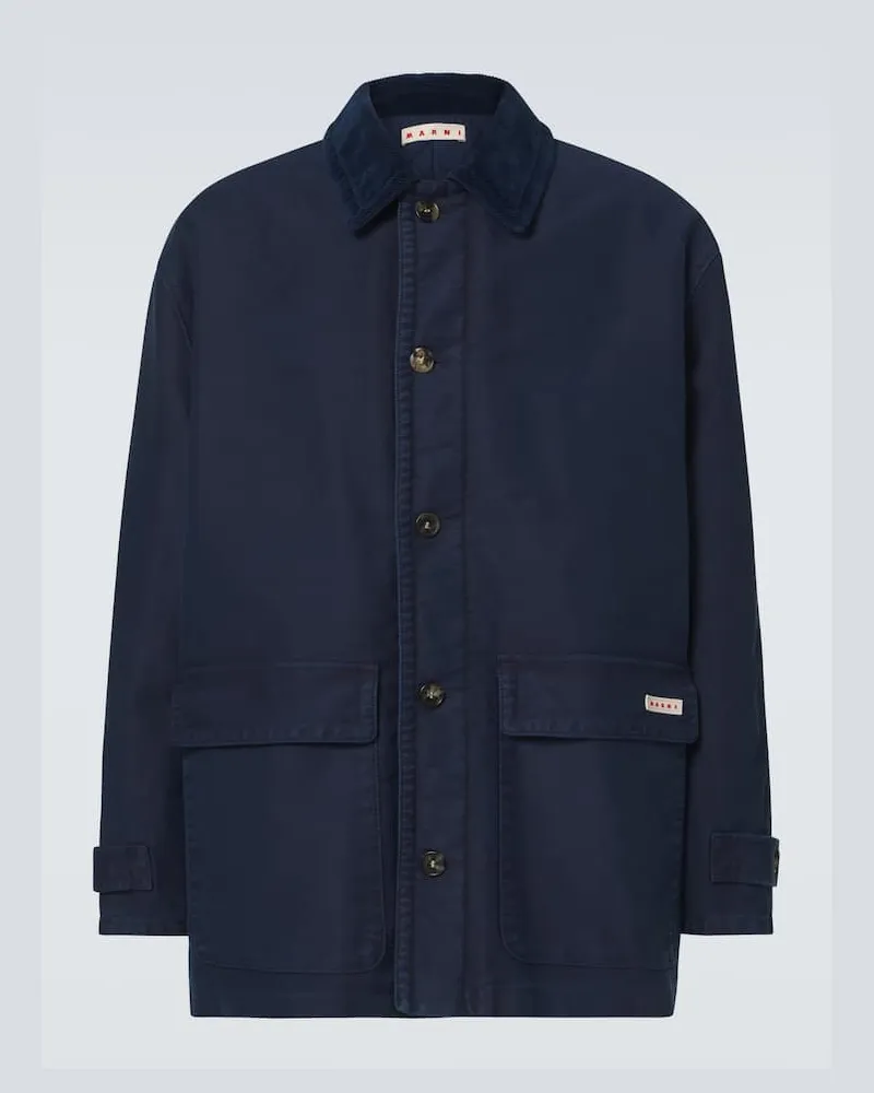 Marni Hemdjacke aus Baumwolle Blau