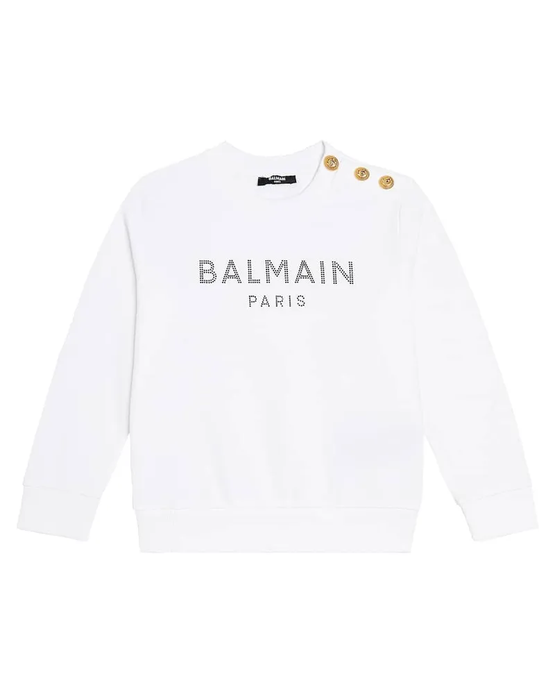 Balmain Sweatshirt aus Baumwoll-Jersey Weiß