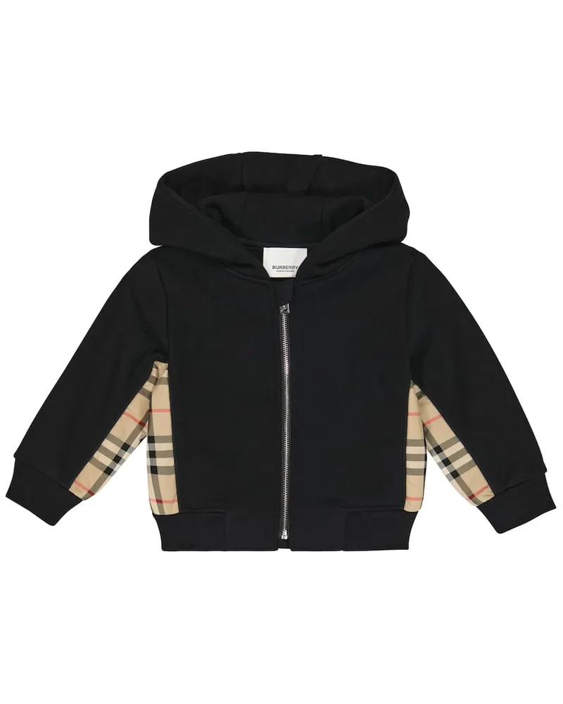 Burberry Baby Kapuzenjacke Graham aus Baumwolle Schwarz