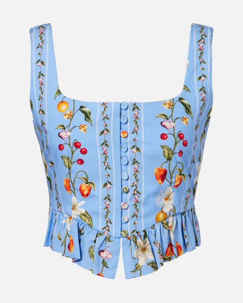 AGUA BENDITA Bustier-Top Eslabón aus Baumwolle Blau