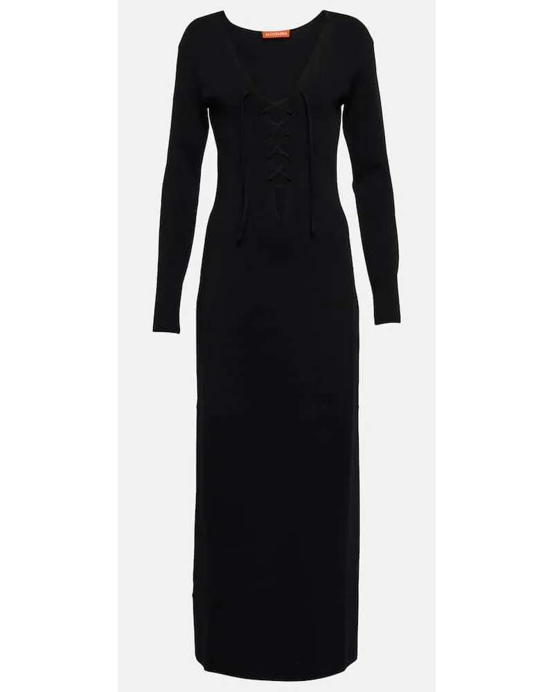 Altuzarra Maxikleid Fornal aus Strick Schwarz