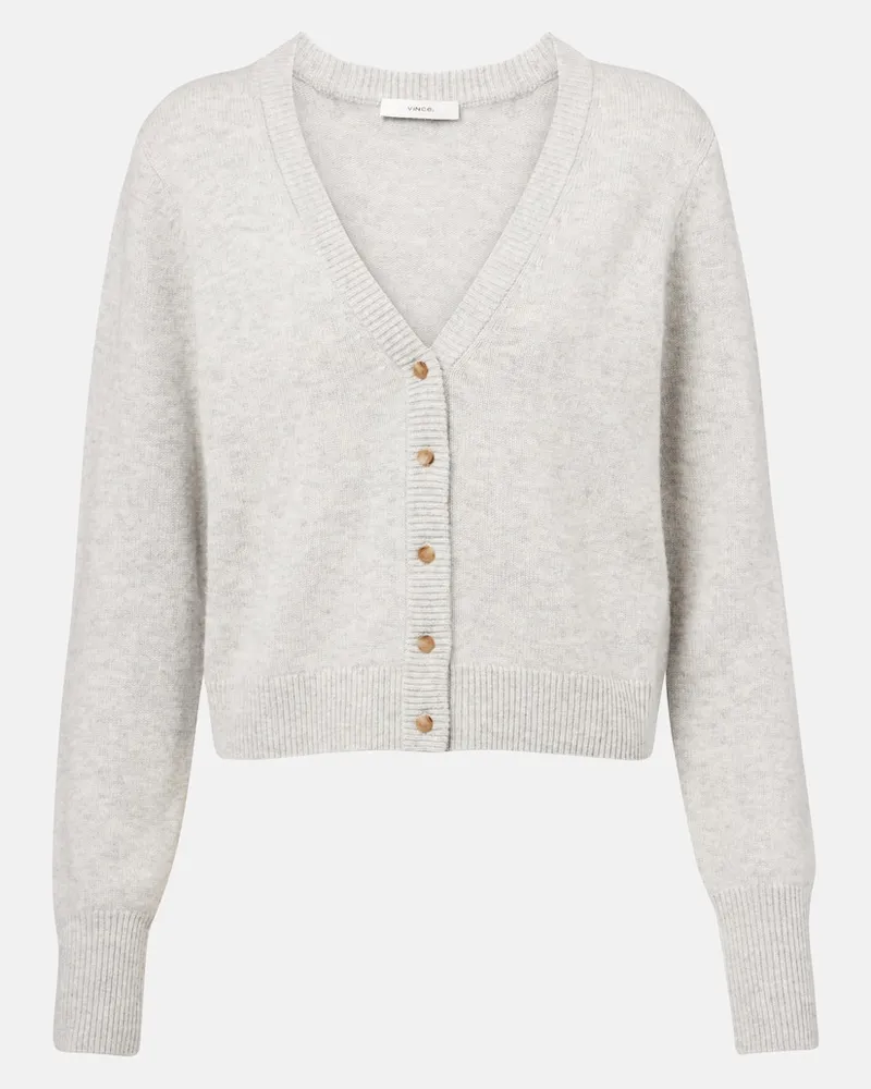 Vince Cardigan aus Wolle und Kaschmir Grau