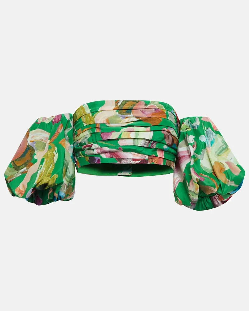 ALEMAIS Alémais Cropped-Top Arlo aus Seide Grün