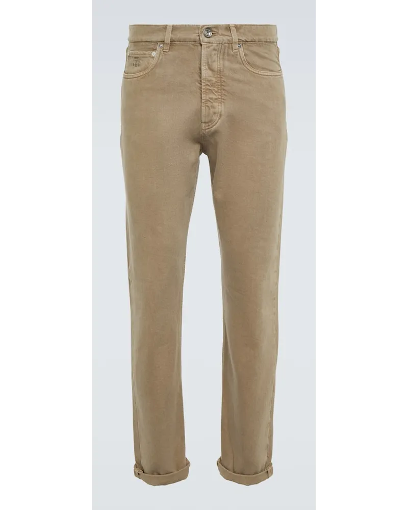 Brunello Cucinelli Mid-Rise Slim Jeans Braun