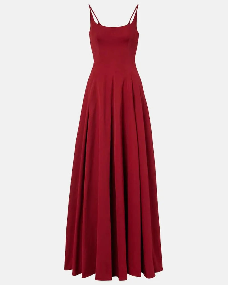 STAUD Robe Joy aus einem Baumwollgemisch Burgunderrot