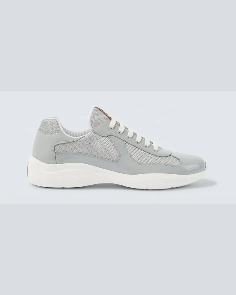 Prada Sneakers Prada American's Cup aus Lackleder Grau