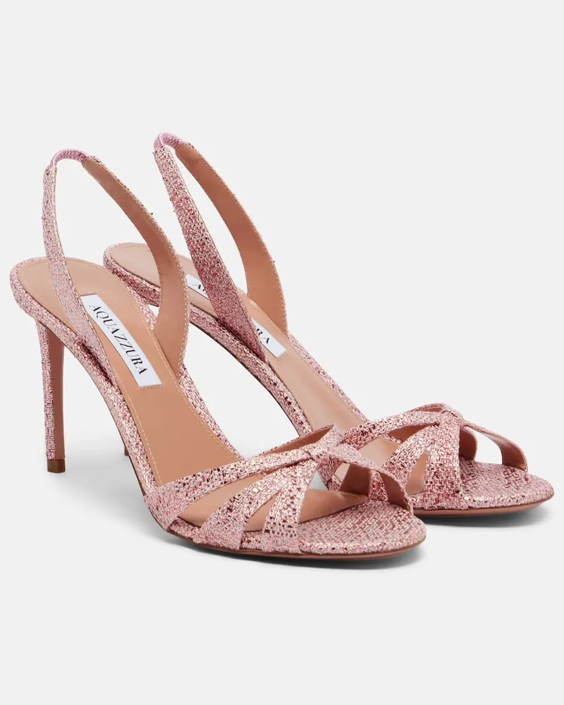 Aquazzura Slingback-Sandalen Tati aus Canvas Rosa