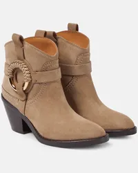 See by Chloé See By Chloe Ankle Boots Hana aus Veloursleder Beige