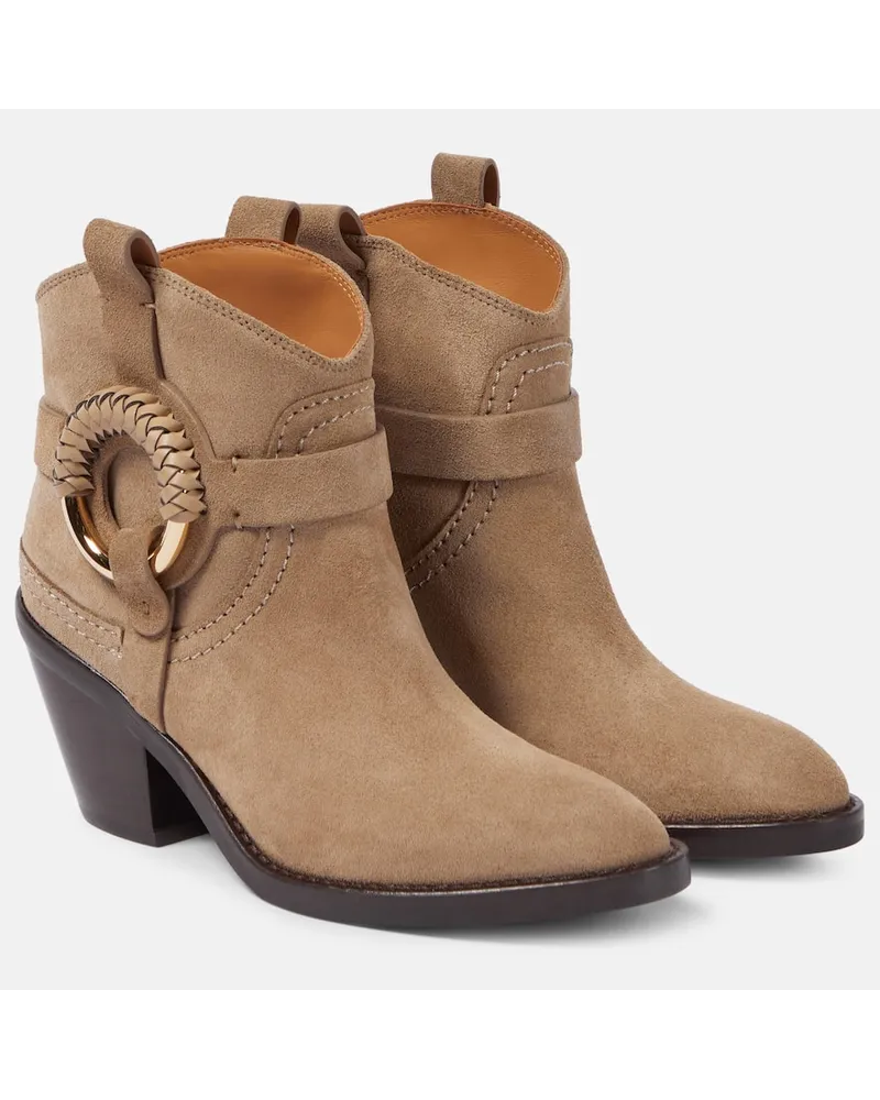 See by Chloé See By Chloe Ankle Boots Hana aus Veloursleder Beige