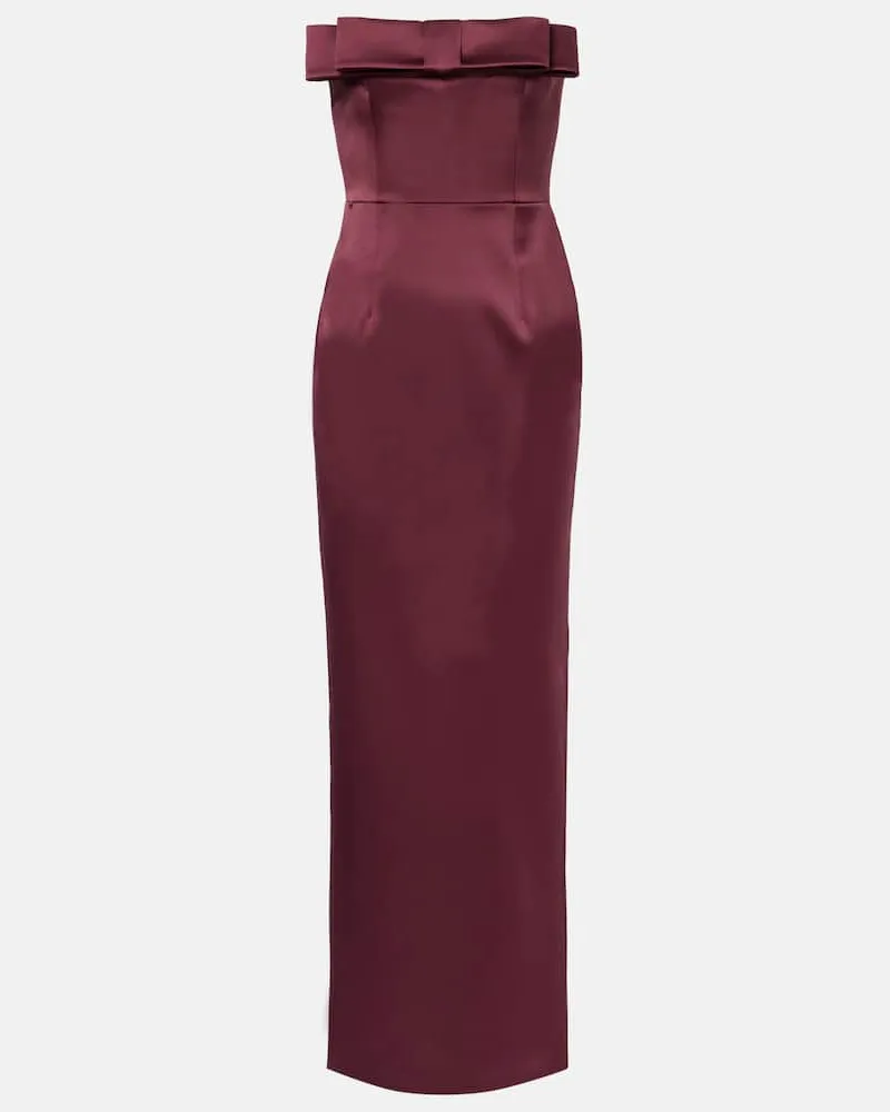 The New Arrivals Ilkyaz Ozel Robe Sisu aus Satin Burgunderrot