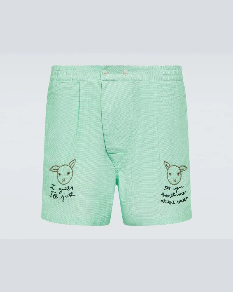 BODE Shorts See You At The Barn aus Baumwolle Grün
