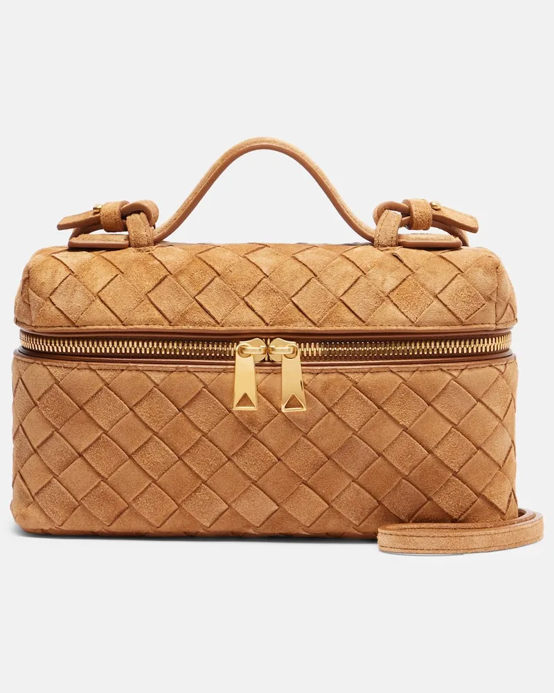 Bottega Veneta Schultertasche Bang Bang aus Veloursleder Beige