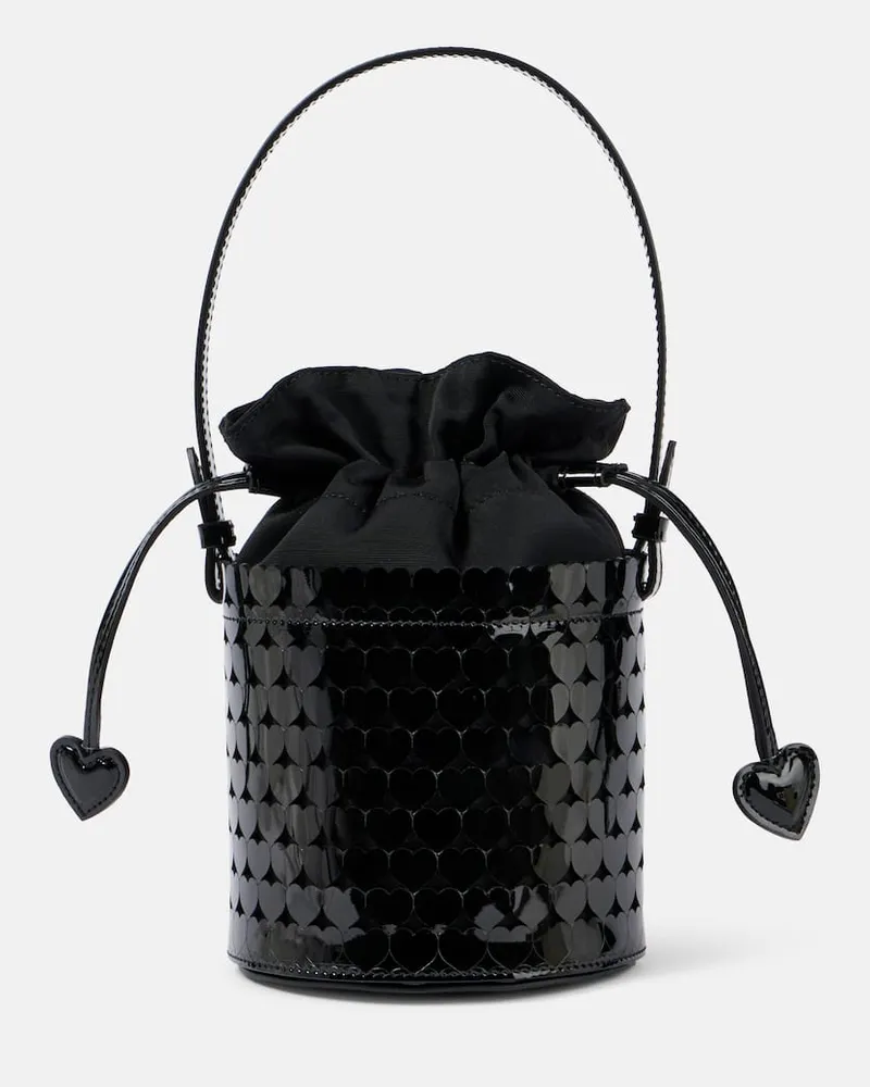 Aquazzura Bucket Bag Amorouse mit Leder Schwarz