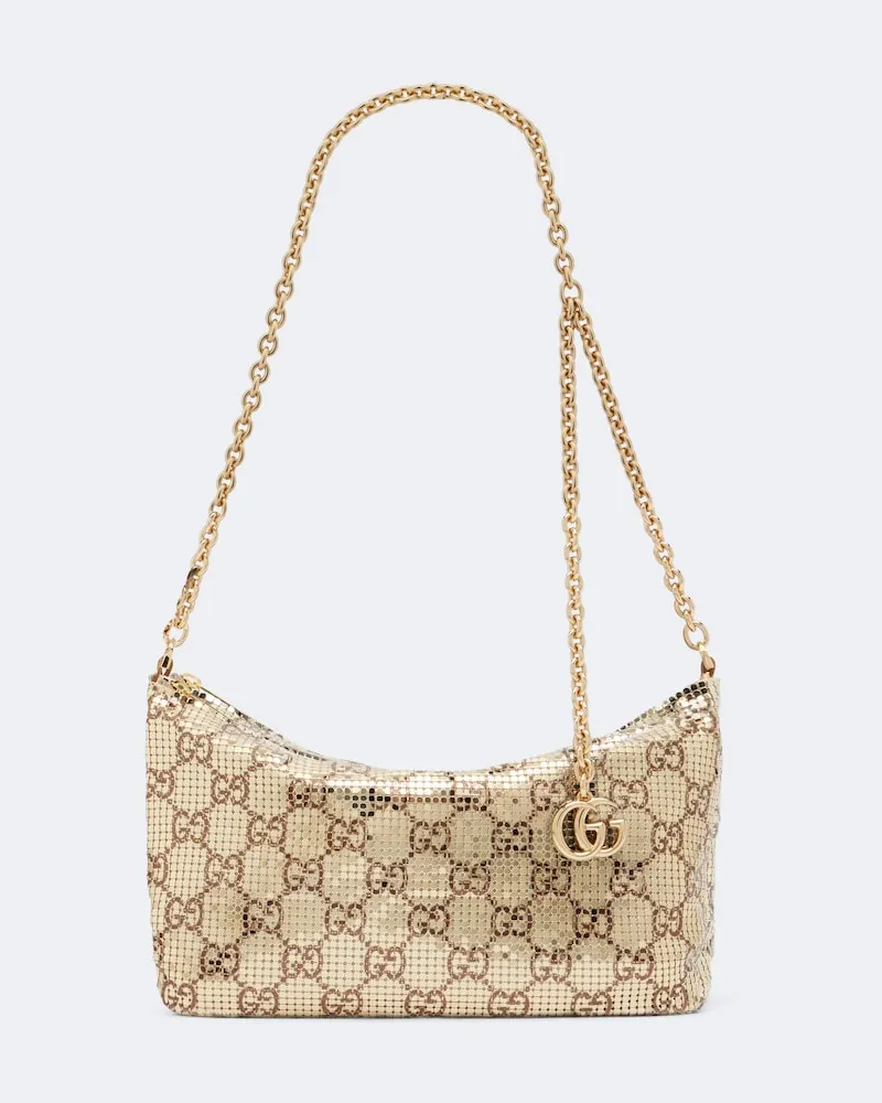 Gucci Schultertasche GG aus Mesh Gold