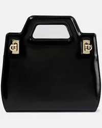 Ferragamo Tote Wanda Mini aus Leder Schwarz