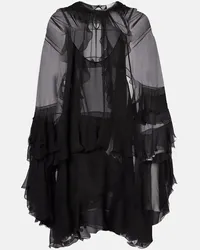 Chloé Chloe Minikleid aus Seidenchiffon Schwarz