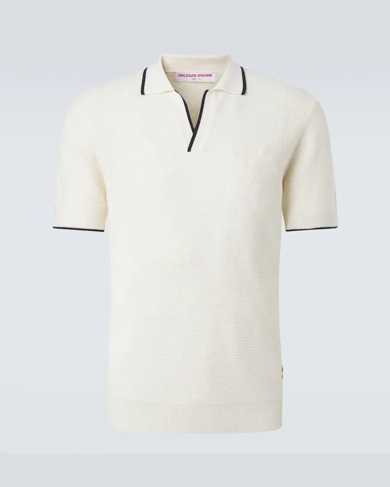 Orlebar Brown Polohemd Horton aus Woll-Piqué Weiß