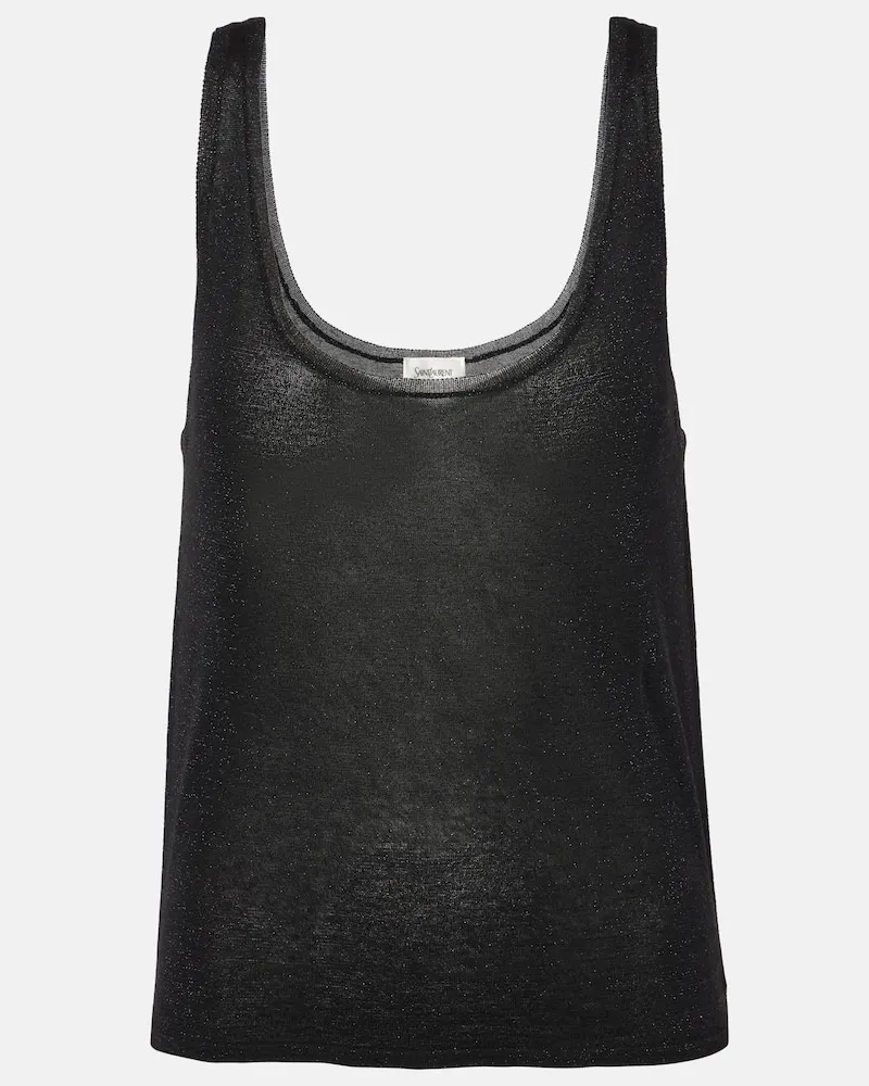 Saint Laurent Top aus Strick Schwarz
